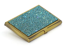 Load image into Gallery viewer, Clear Diamond Crystals | Brass Type Card Holder or Business Card Case
