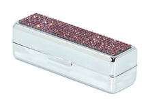 Load image into Gallery viewer, Gold Topaz Crystals | Small (Flat Bottom) Lipstick Box or Lipstick Case with Mirror
